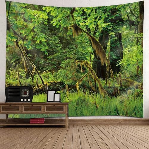 Skcess Tapestry Wall Grün, Polyester Tapisserie Baum Tapisserie für Wohnzimmer Schlafzimmer Wohnheim Wanddeko Wandteppich 260x240CM