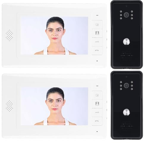 di Videocitofono Cablato, Videocitofono con Schermo TFT da 7 Pollici con Visione Notturna a 120°, Supporto per Sblocco Remoto, Citofono Bidirezionale per Villa, Casa, Ufficio,