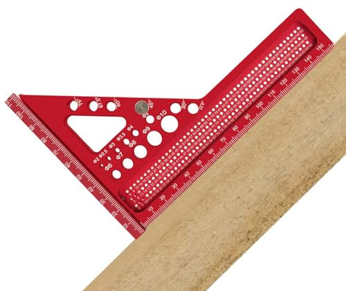 Square Woodworking Protractor - Woodworking Ruler, Aluminum Multi-Angle Measuring Tool | Triangle Ruler Measuring Ruler