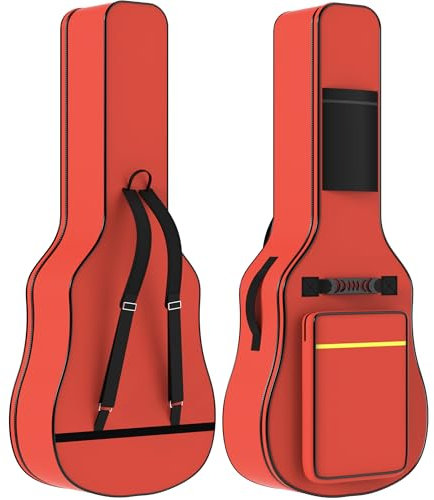 ZENO Guitar Case 41 | Universal Guitar Bag | Water Resistant Guitar Case | Thick Padded Guitar Bag for Ultimate Protection | Carry Bag for Guitar | Great for All Guitars (Red)
