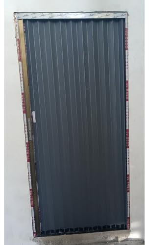 Single Accordion Doors Interior Gray, 2m Tall Folding Barn Doors/ Louver Door for Balcony Laundry Room Bedroom Living Room, Aluminum Foldable Door Without Drilling(88 cm x 200 cm/34.6 in x 78.7 in)