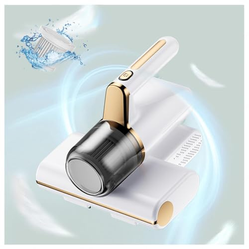 BesBet Aspiradora para Sofas Y Colchones, Elimina El 99,9% De AléRgenos Y áCaros del Polvo Aspiradora Acaros VibracióN De Alta Frecuencia, IluminacióN Ultravioleta Limpiador Colchones,White