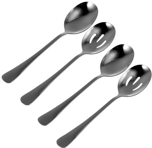 PRETYZOOM 4 Piezas Cuchara y Tenedor Para Servir Alimentos Cuchara Para Uso Público Vajilla De Acero Inoxidable Para Restaurante o Cocina
