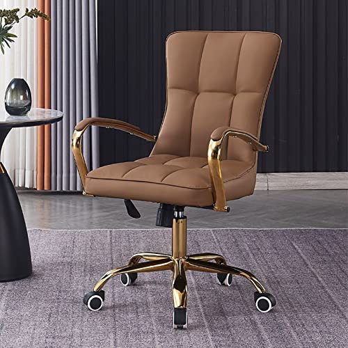 GANGUIO Ergonomischer, höhenverstellbarer Büro-Schreibtisch, bequemer Chef-Computer-Schreibtisch mit Rollen, moderner, drehbarer Konferenztisch für Lange Arbeitszeiten (44 x 47 x 98 cm, Beige)