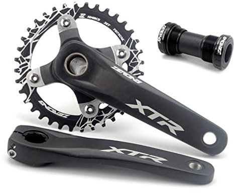 Fahrrad Kurbel Garnitur, Kurbelgarnitur, Fahrradkurbelgarnitur, Mountainbike-Kurbelgarnitur, 104BCD, Fahrrad-Hohlkurbel, Kettenblatt, 170 mm, Kurbelarmsatz aus Aluminiumlegierung mit Tretlager, geeig