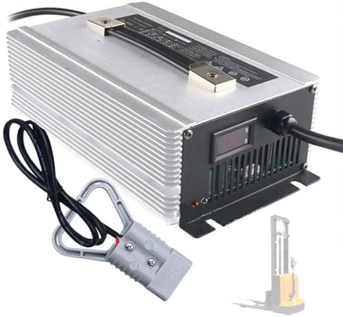 WLEJSL Chargeur Batterie pour Chariot Élévateur Électrique 24 V 50 A avec Écran LCD, Chargeur Batterie au Plomb avec Prise Anderson 50 A/120 A/175 A/350 A pour Transpalette et Autolaveuse,350a