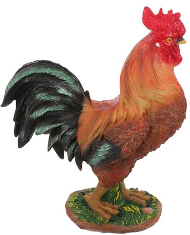 YXKJHH Estatua de gallina de jardín de simulación, Veleta de avión, decoración de Patio, decoración de Gallo, Adorno con Forma de Gallo, Decoraciones de Pollo de jardín, Modelo de Gallo e