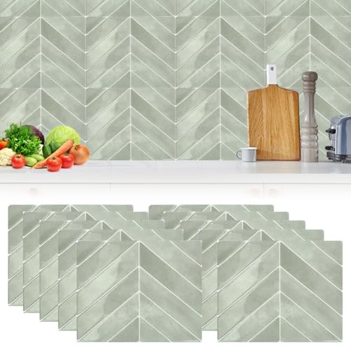 Fliesenaufkleber, 10 Bögen Selbstklebende Fliesen, Wasserdicht, Spritzschutz, 3D-Vinyl-Wandfliesen-Aufkleber für Küche, Badezimmer, Wand, 29 x 22,9 cm (A)