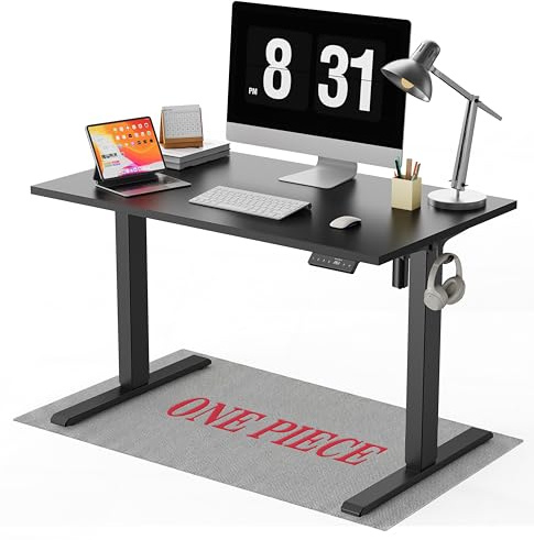 WALKINGDESK Höjdjusterbart Skrivbord Bordsskiva i ett stycke, 100 x 60 cm Elektriskt Datorskrivbord, Höj- Och Sänkbart Ståbord med 4 Minnesinställningar för kontor och hem, Svart