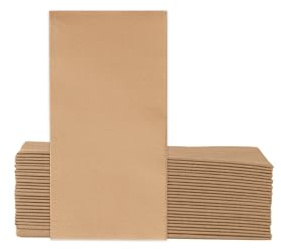 VelaHub Soft Point 50 Servietten, 1/8 Falten, Hochwertige, Einwegserviette, 39x38 cm, Natur Braun