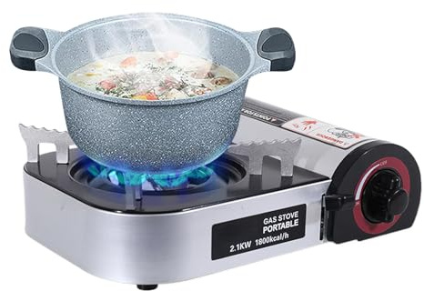 Camping Kocher Tragbar - Outdoor-Kocher Zum Kochen Auf Reisen | Brat- & Kochfeld Mit Leichtem Küchenzubehör Für Campingtische & Outdoor-Aktivitäten