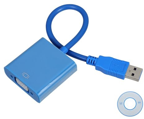 SHINEOFI Cable Adaptador USB Vga para Monitor Adaptador USB Vga para Pantalla De Video Color Azul