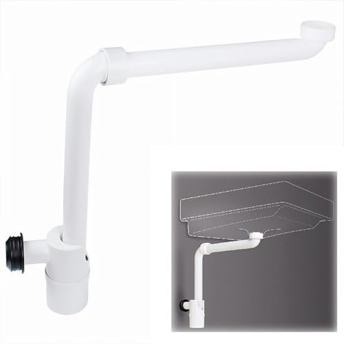 LANZLC Raumsparsiphon 1 1/4 Zoll, Geruchsverschluss für Waschbecken, Siphon aus Kunststoff, 360° Einstellbarer Flach Siphon Waschtisch, Abflussrohr Raumsparsiphon für Badezimmer, Platzsparend