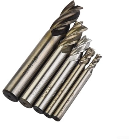 5 Stück für HSS 4 Flöte für CNC-Schaftfräser mit geradem Schaft für Fräsmaschine, kompatibel mit Stahl, Gusseisen, Kohlenstoffstahl, legiertem Stahl