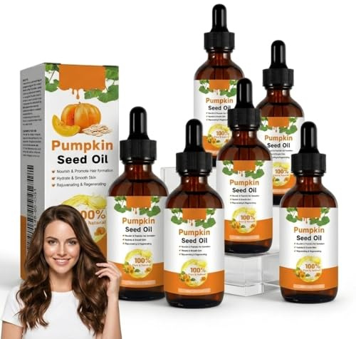 Olio di semi di zucca per capelli, olio nutriente per cuoio capelluto secco, cura della pelle anti-invecchiamento, olio rinforzante per capelli secchi e danneggiati, prodotti per la compressione dei