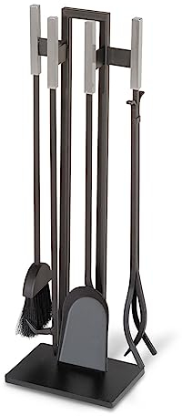Pilgrim Home and Hearth Fireplace Tool Set 18041 Kaminbesteck Modern, Matte Black, 31 H, 24 Lb