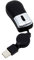 Retractable Travel Mouse - Small Mini Sleek - Black & Silver - Optical 3 Button USB to PC Laptop Travel Mouse -By TRIXES