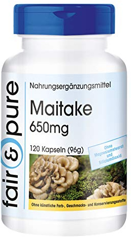 Fair & Pure® - Maitake 650mg - Polvere in capsule - Vegan - Grifola Frondosa - 120 Capsule