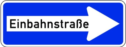 LEMAX® Verkehrszeichen - Einbahnstraße rechtsweisend, Zeichen 220 Alu 2 mm, RA1 blau/weiß 800x300mm