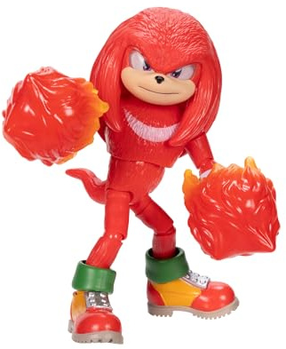 Sonic 3 Movie - Action Figure di Fire Fist Knuckles 13 cm, Personaggio Articolato, Ispirato al Film di Sonic 3, Ottimo per Collezionisti e Appassionati