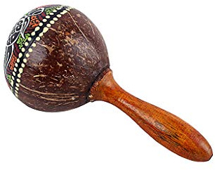 Alnicov Kokosnussschale Sand Hammer Shaker Hand Rassel Percussion Musikinstrument Spielzeug
