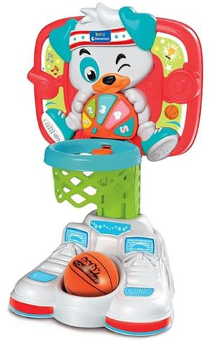 Clementoni Baby 1,2,3 Canestro Basket, Giocattolo Elettronico con Luci e Suoni Bambini 18+ Mesi, Impara Numeri e Colori e Sviluppa la Motricità, Palla Inclusa, Made in Italy, Lingua Italiana, 17437