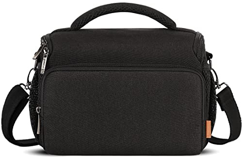 DOMISO kameraväska liten kamera axelväska väska vattentät kamera Sling Bag axelväska spegelreflex fotoväska kompatibel med Canon Nikon Sony SLR/DSLR objektiv och tillbehör, svart