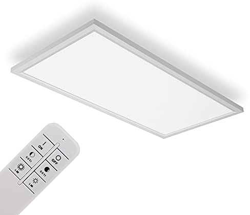 IMPTS LED Ceiling Light Panel Dimmable 30 x 60 cm, 30 W Ultra Flat Ceiling Panel Lamp, Indirect Ceiling Lighting, Colour Temperature Adjustable with Remote Control, Bedroom, Kitchen, 3000 - 6500 K