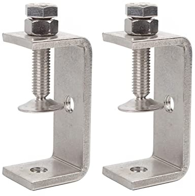 Kyien 2Pcs 304 Stainless Steel C Clamp 65MM Heavy Duty C Clamp Woodworking Building Tiger Clamp Adjustable Wide Jaw Opening C Clamp