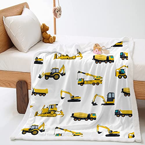 Highdi Couverture Polaire Hiver, Voiture Imprimer Plaid Douillet, Réversible, Couvre-Lit en Peluche, Moelleuse pour Adultes et Enfants (Grue,90x120cm)