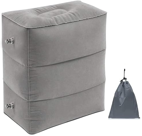 Aufblasbares Fußstützen kissen für Reisen, Yuandream Reise Fußstütze Kissen höhenverstellbar Flugzeug-Reisekissen, Auto & Flugzeug-Kissen für Zug, Busse, Zuhause, Büro und jede Reise