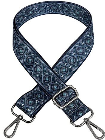 Verstellbar Schulterriemen für Taschen,80-140cm 3,8cm Breit Bunter Universal Tragegurt Schulterriemen Umhängegurt mit Karabiner für Umhängetasche Handtaschen DIY Zubehör für Damen Herren,Dunkelblau