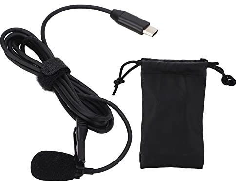 Caméra de Sport avec Microphone Lavalier pour One RS, Connecteur de Microphone de Type C à Clipser sur Le Micro-Cravate, Micro de Ramassage Omnidirectionnel à Réduction