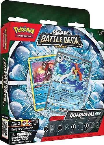 Pokémon TCG: Baraja de Batalla Quaquaval ex Deluxe (Baraja de 60 Cartas Lista para Jugar y Accesorios)