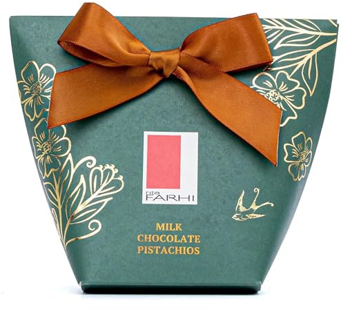 Rita Farhi Milk Chocolate Pistachios in Gift Box with Bow, 130g