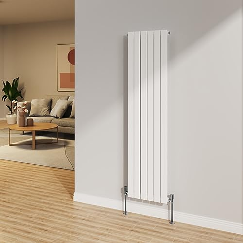NRG 1600x408mm Gloss White Radiator Vertical Flat Panel Single Radiator