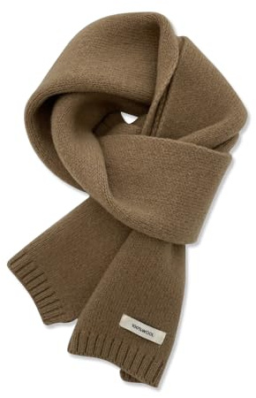 LumiSyne Invierno Bufandas De Lana De Punto Para Mujer Hombre Color Sólido Clásico Punto De Canalé Larga Bufanda De Cuello Pashmina Suave Cálida Bufanda De Collar 150×20cm