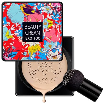 CC Creme,Pilzkopf Luftkissen CC Creme Foundation Cover Concealer Foundation Make Up Pilz Luftkissen,Flüssige Grundierung,Für Alle Haut Make-up