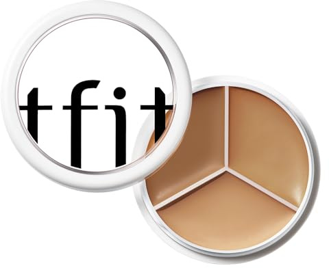 TFIT Cover Up Pro Concealer Palette - 3-i-1 färgkorrigerande kräm med full täckning (fuktgivande, 04 mörk, 0,52 oz) för mörka cirklar och fläckar - ögonconcealer med hög täckning