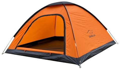 SAFACUS 4 Man Camping Tent - 3 to 4 Person Dome Tent Lightweight, Waterproof Family tent, Compact, Quick Setup. Outdoors, Backpacking