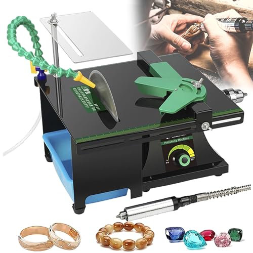HDaspijh Pulidora De Piedra Lapidaria De 1950 W, MáQuina Pulidora De Banco, JoyeríA para CarpinteríA, Pulidora De Banco, MáQuina Pulidora De Jade, con Eje Flexible/Tubo De Agua Universal