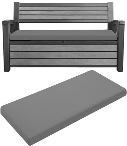 Garden Iceni & Eden Storage Benche Seat Pad (Only) for 128 x 50 x 5cm Water Resistant Outdoor Bench Patio Furniture Cushion | Swing Bench Pads Durable & Easy to Clean Removable Cover (Gray)