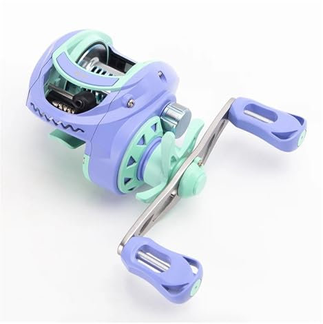 Carrete de Aparejos de Baitcasting 18 + 1, Sistema de Carrete de fundición 7,2: 1, Carrete de Pesca Ultraligero de Agua Salada for bagre, lubina, Carpa, Pesca(Bright Blue_Left Hand)