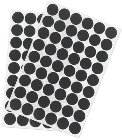 Giantree 108 Pcs Self-Adhesive Screw Hole Stickers, Black Screw Covers Caps Sticker Waterproof Screw Cap Covers PVC Dustproof Cover Caps for Wall Cabinets Bookcase Desk Screws Furniture Repairing