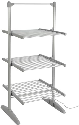 Gr8 Home Large Electric 3 Tier XL Tower Heated Folding Airer Clothes Drying Horse Rack Dryer Washing Dry Laundry Compact Foldable Stand