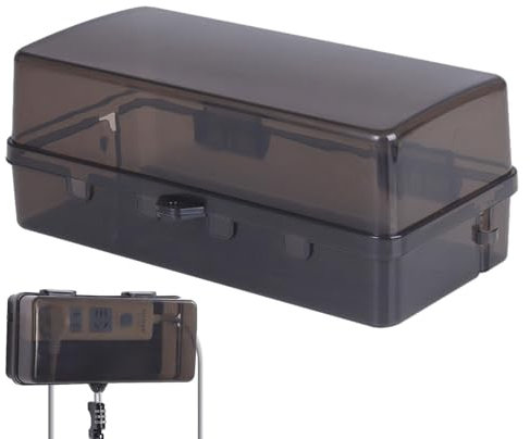 Weatherproof Electrical Box - Waterproof Cable Management Box | Rain-Proof Plug Box with Lock | Outdoor Extension Lead Cover for Protecting Outlet, Plug, Socket from the Elements & Theft