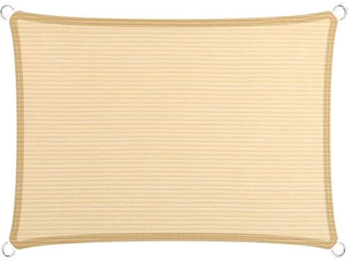 Vela Ombreggiante 180 x 180 cm, Protezione Solare e Uv, Antistrappo, Traspirante, Antivento, Rete Ombreggiante for Esterni, per Giardino, Terrazza, Beige