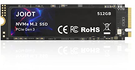 JOIOT SSD 512gb PCIe Gen3x4 Interno SSD NVME 512GB 3500 Mb/s In Lettura 3200 Mb/s In Scrittura Hard Disk Interno M.2 2280 3D NAND Unità a Stato Solido Per Pc Computer Portatili Giochi Nero