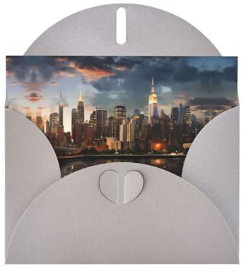 Gray YYHWHJDE Grußkarte mit Skyline-Aufdruck von New York, für Weihnachten, Geburtstag, Valentinstag, Hochzeitstag und Partys