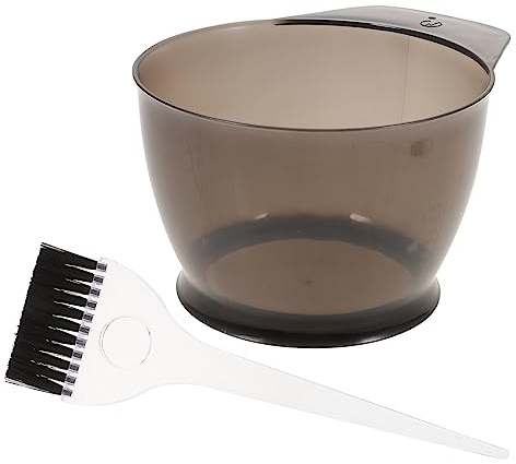 LOLIPPYY Hair Dye Brush and Mixing Bowl Set 2pcs with Washable Plastic Material for DIY Hair Colour and Professional Salon Use